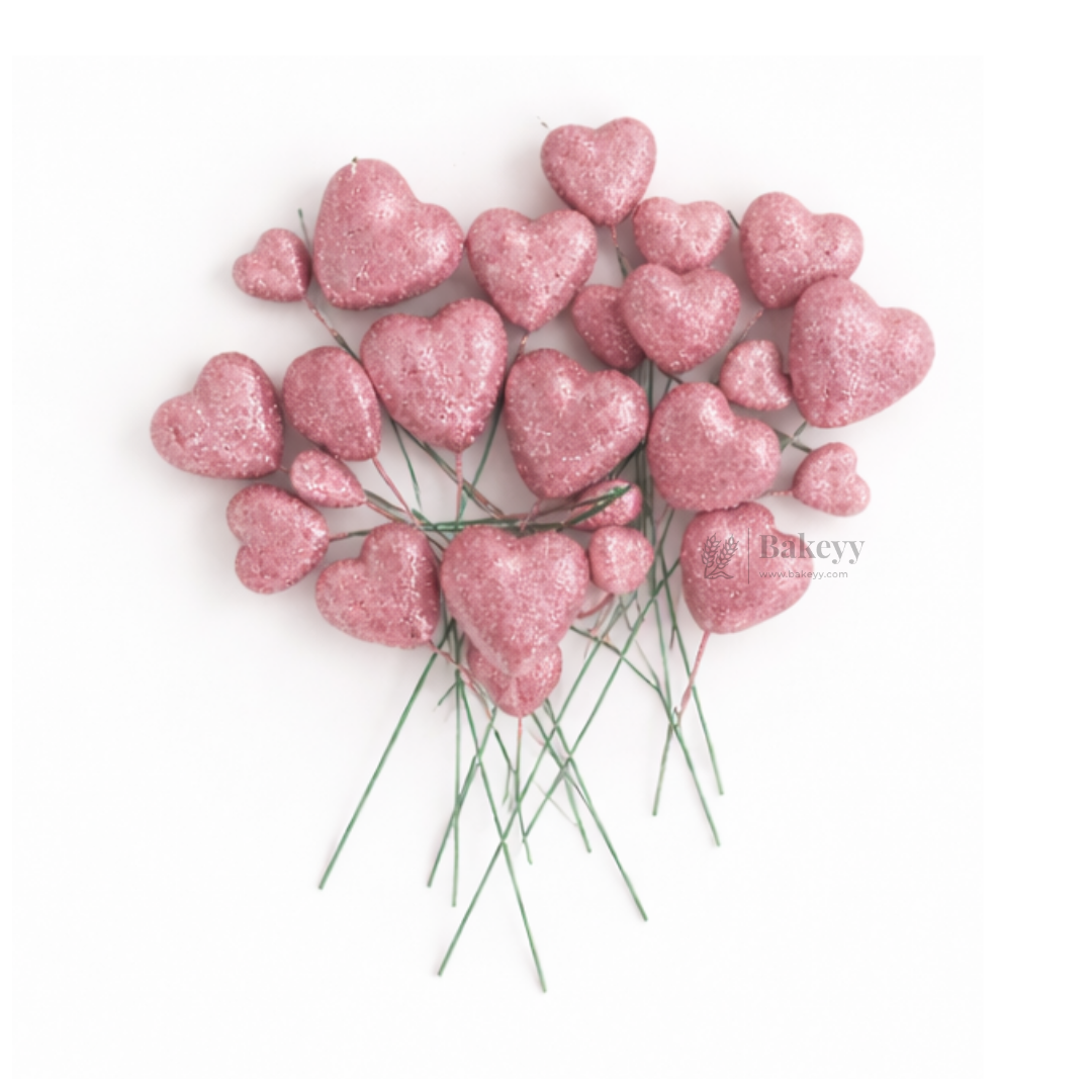 Heart Shape Faux Ball Cake Decor | Heart Shape Cake Topper | Pack of 20