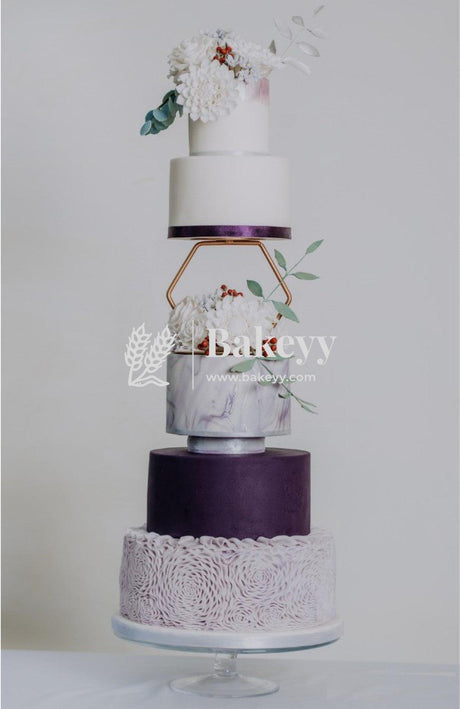 Hexagon Shape Floating Tier Spacer | Cake Stand - Bakeyy.com - India - Hexagon Shape Floating Tier Spacer | Cake Stand - Default Title