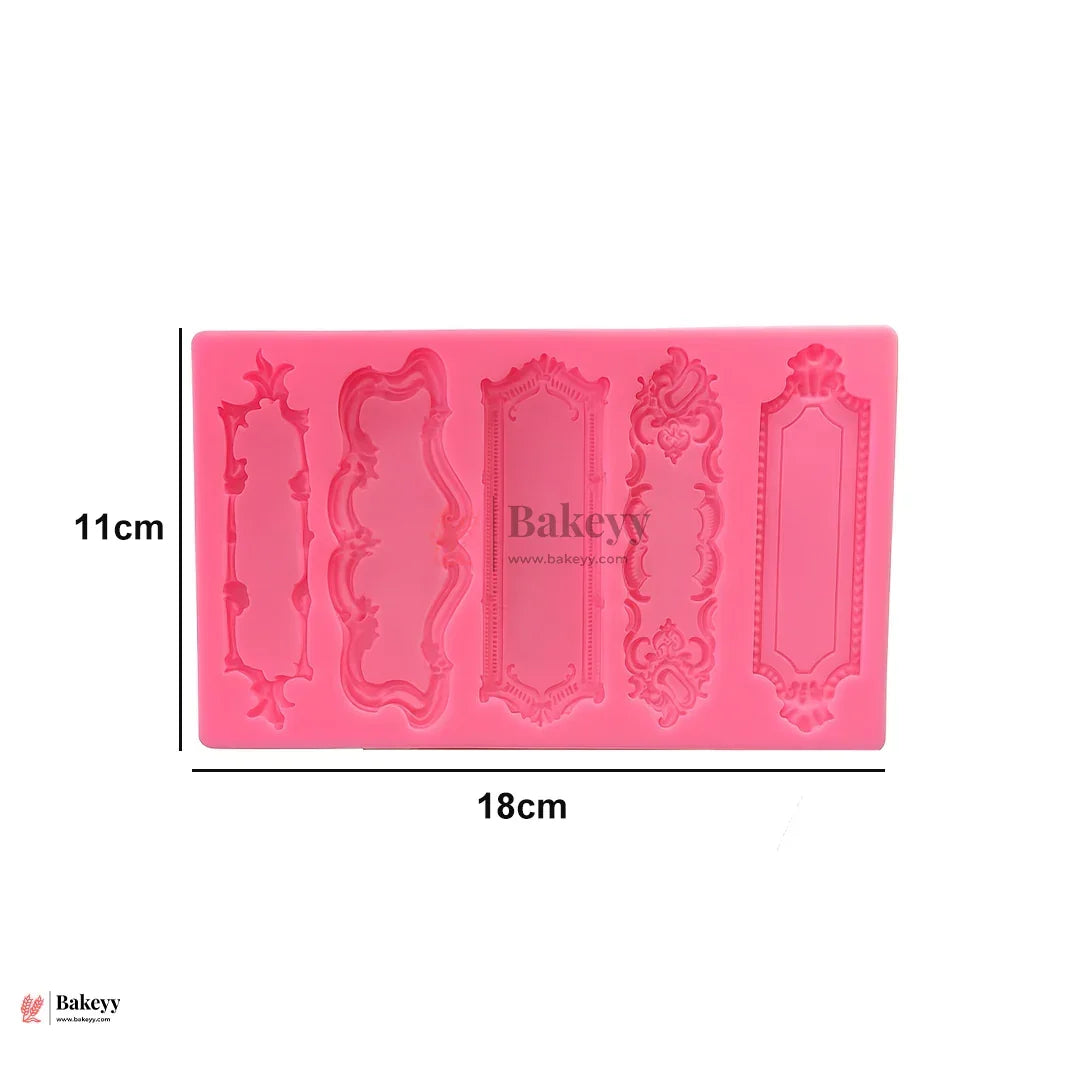 144 | Baroque Frame Silicone Fondant Mould | 18x11cm - Bakeyy.com - India - 144 | Baroque Frame Silicone Fondant Mould | 18x11cm - Default Title