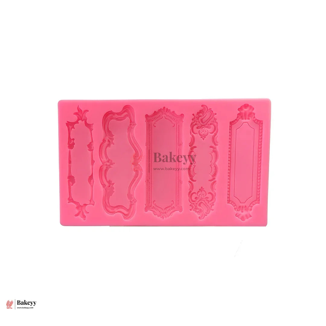 144 | Baroque Frame Silicone Fondant Mould | 18x11cm - Bakeyy.com - India - 144 | Baroque Frame Silicone Fondant Mould | 18x11cm - Default Title