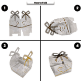 Bow with Heart Square Box | Chocolate PVC Box | Pack of 10 - Bakeyy.com - India - Bow with Heart Square Box | Chocolate PVC Box | Pack of 10 - Gold