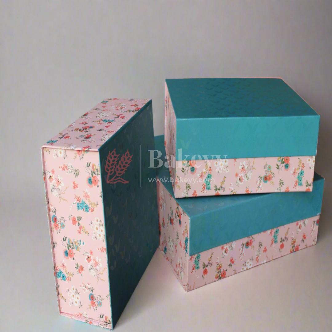 8x8x4 Inch | Collapsible Hamper Boxes | Rigid Box | Cardboard Box | Gift Box - Bakeyy.com - India - 8x8x4 Inch | Collapsible Hamper Boxes | Rigid Box | Cardboard Box | Gift Box - Design 1