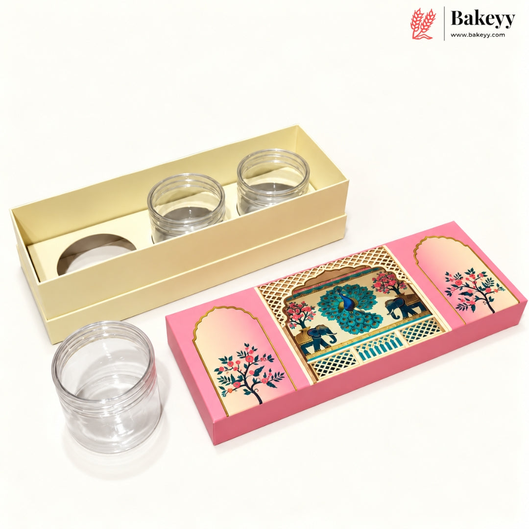 400ml 3-Jars | Medium | Traditional Printed Gift Hamper Box | Pack of 1