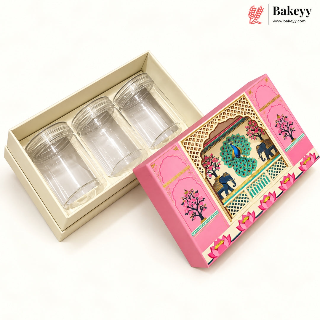 250ml 3-Jars | Small | Traditional Printed Gift Hamper Box | Pack of 1