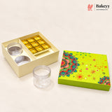 400ml 2-Jars | 9 Cavity | Traditional Printed Hamper Box | Pack of 1
