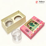 400ml 2-Jars | Medium | Traditional Printed Gift Hamper Box with Transparent Jars | Pack of 1