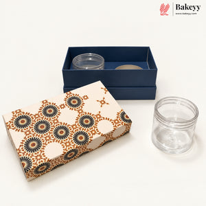 400ml 2-Jars | Medium | Traditional Printed Gift Hamper Box with Transparent Jars | Pack of 1
