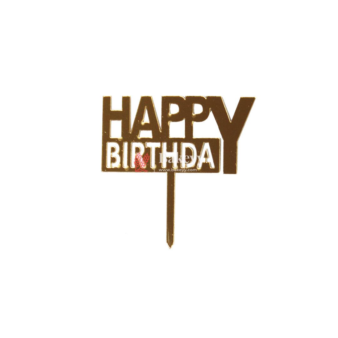 3" inch Happy Birthday Cake Topper - Bakeyy.com - India - 3" inch Happy Birthday Cake Topper - Default Title