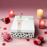 25.5x18.5x8cm Valentine Gift |Rectangle Shape Gift Box with Ribbon | Grey | Pink | White | Red