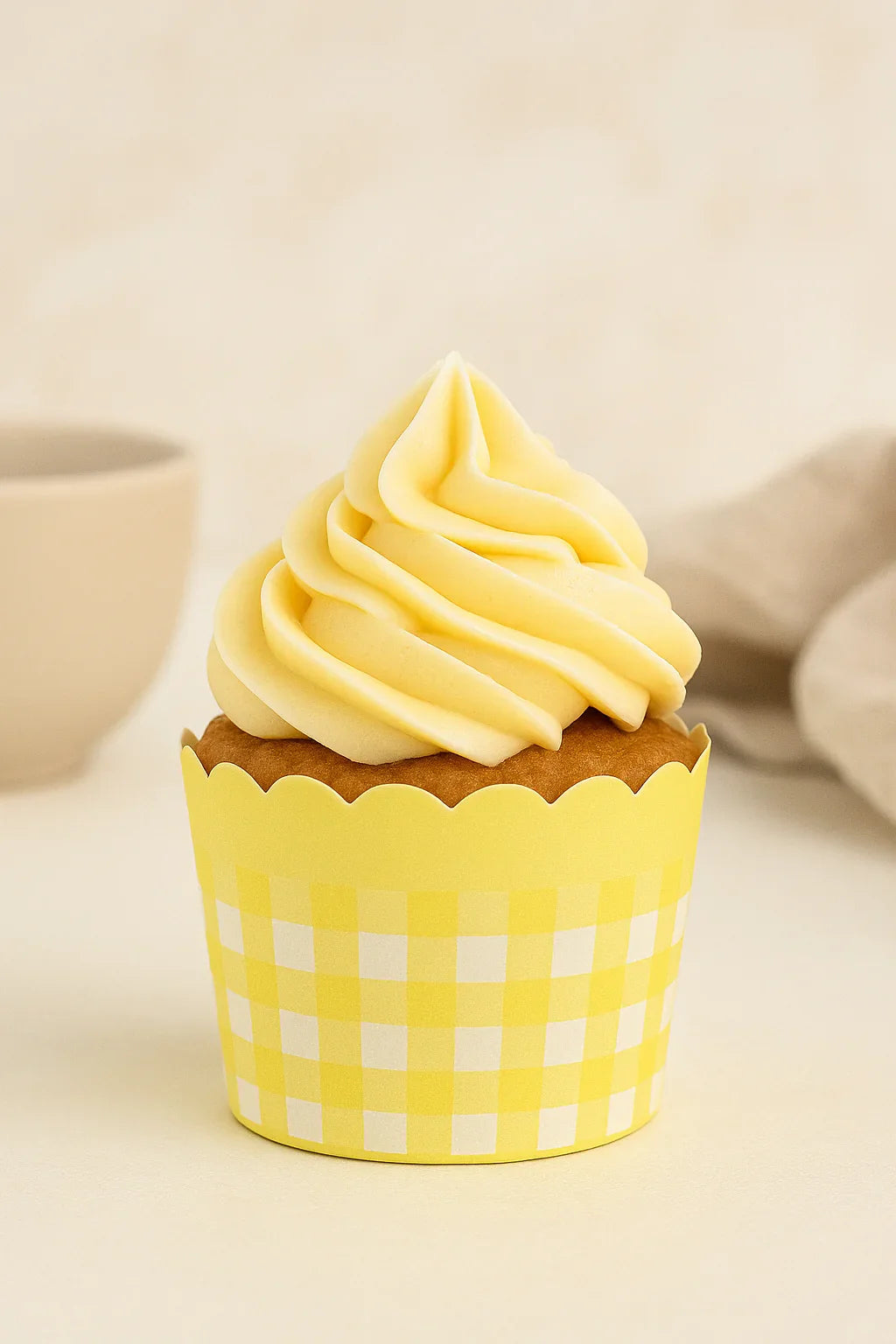 5cm | Check & White Striped Scallop-Edge Baking Cups – Premium Paper Muffin Cup Liners | Pack Of 50