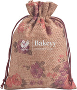 Jute Potli Bag | Gift Return Gifts Bags| Printed Jute Bag | Drawstring Bags - Bakeyy.com - India - Jute Potli Bag | Gift Return Gifts Bags| Printed Jute Bag | Drawstring Bags - Pack Of 10 / 5303 / 10X14 CM