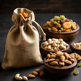 18x24 CM | Jute Potli Bags Natural Colour Drawstring Gift Bags for Return Gifts - Pack of 10