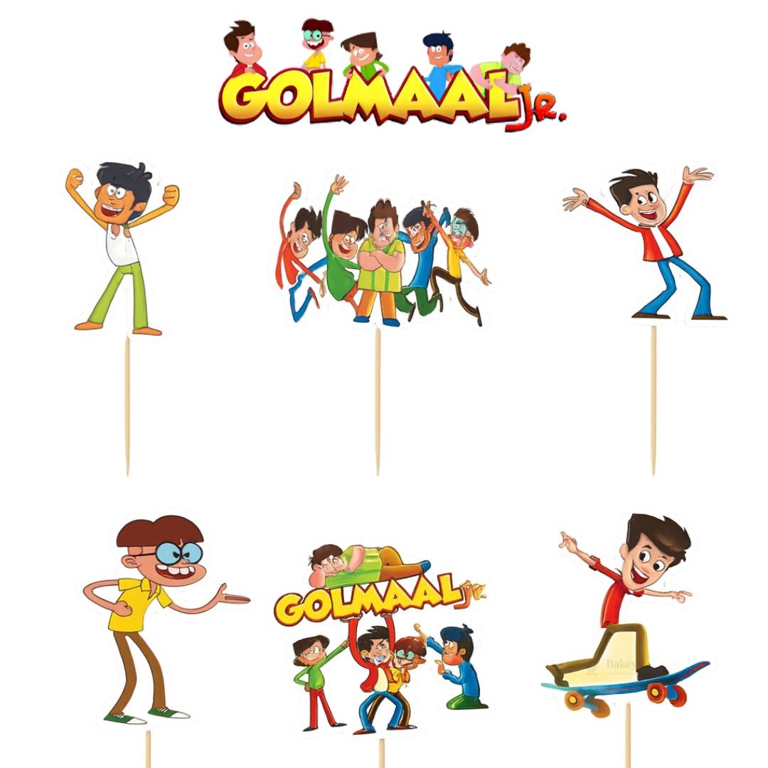 Kids Movies & Shows Cake Toppers | Birthday Party Decor | Birthday Cake Decor | Pack of 6