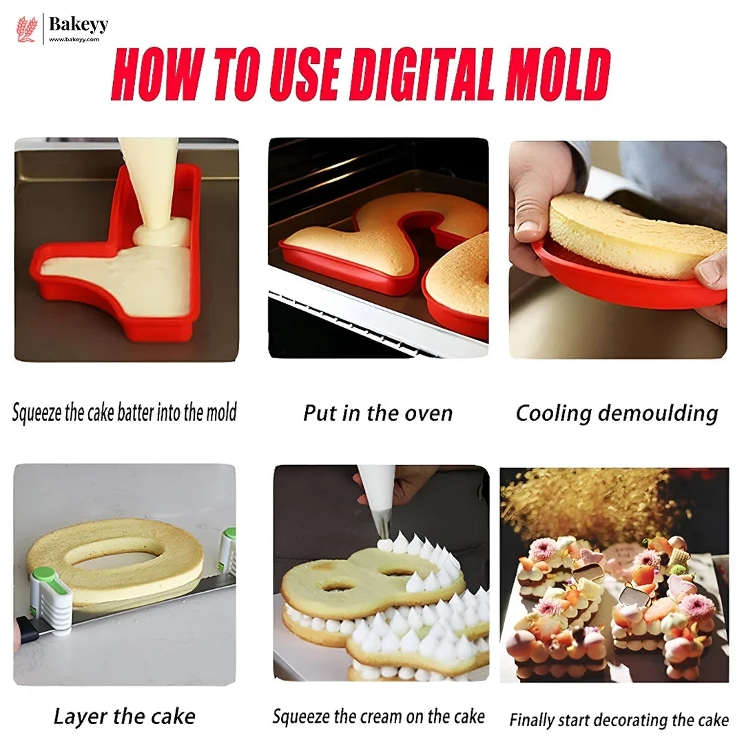 Silicone Number 6 Cake Mold – Non-Stick, Heat Resistant, Multipurpose Baking Mould  (Pack Of 1)