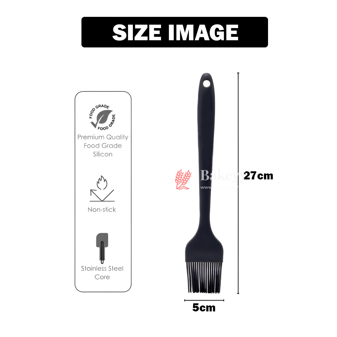 Silicone Flat Pastry Cooking Oil Brush for Grilling | Tandoor and BBQ | Multipurpose Silicon Brush | Black Colour