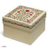 10x10x4 Inch  | Large Premium Decorative Floral Print Gift Box – Square Keepsake Storage Box with Lid | Pack Of 1