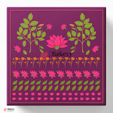 10x10x4 Inch | Large Floral Printed Premium Square Gift Box – Purple | Reusable Rigid Hamper Packaging  | Pack Of 1