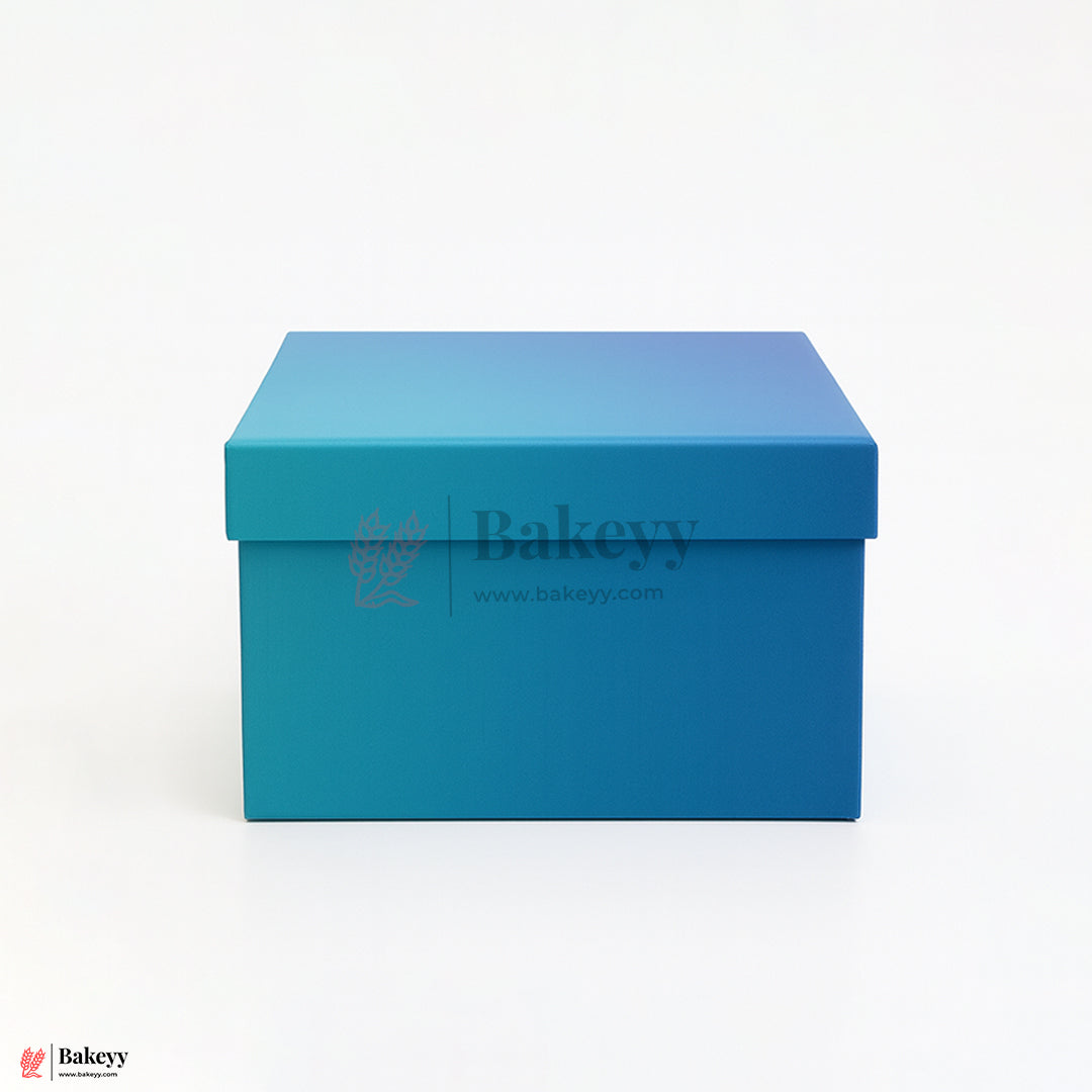 25x25x10 cm | Large Premium Royal Blue Glitter Finish Rigid Hamper Box| Pack Of 1