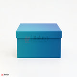 25x25x10 cm | Large Premium Royal Blue Glitter Finish Rigid Hamper Box| Pack Of 1