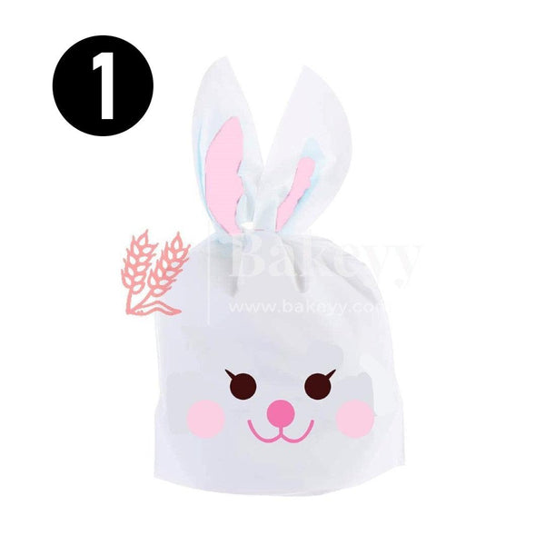 Large Rabbit Ear Candy Gift Bags Cute Plastic Bunny Goodie Bags Candy Bags for Kids Bunny Party Favors | Large | Pack of 50 - Bakeyy.com