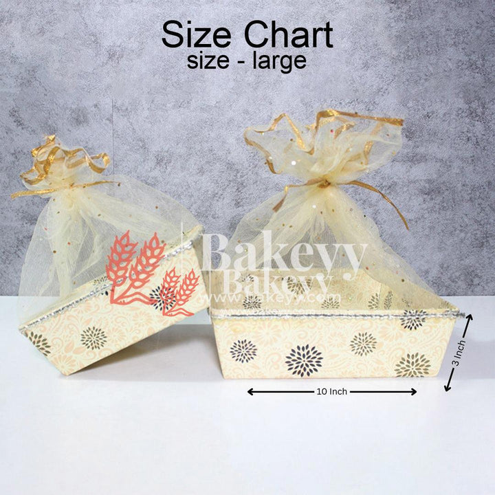 Floral Design -Themed Gifting Hamper |Cream With Beige And Green|(Pack Of 10) (Copy) (Copy) - Bakeyy.com - India