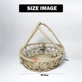 Decorative Jute Metal Hamper Basket For Gifting | Handcrafted Round Basket – Stylish & Functional Storage - Bakeyy.com - India - Decorative Jute Metal Hamper Basket For Gifting | Handcrafted Round Basket – Stylish & Functional Storage - Large
