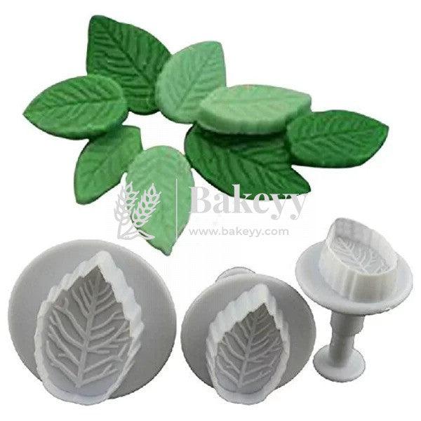 Leaf Plunger Cutter Fondant Mould 3 pcs - Bakeyy.com - India - Leaf Plunger Cutter Fondant Mould 3 pcs - Default Title