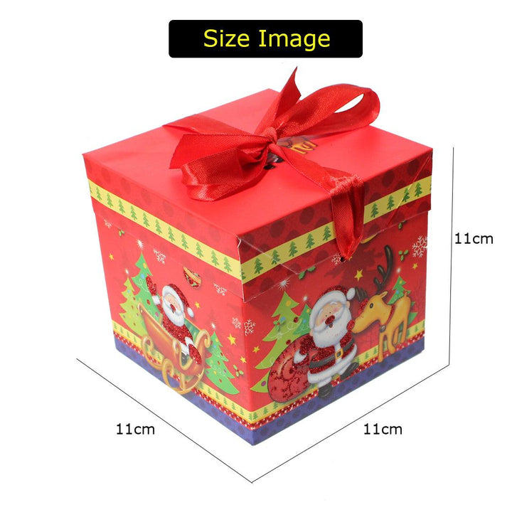 Christmas Square Hamper Box with Ribbon | Festive Santa & Reindeer Design | Ideal for Chocolates, Gifts, or Goodies | Pack of 5 - Bakeyy.com - India - Christmas Square Hamper Box with Ribbon | Festive Santa & Reindeer Design | Ideal for Chocolates, Gifts, or Goodies | Pack of 5 - Default Title