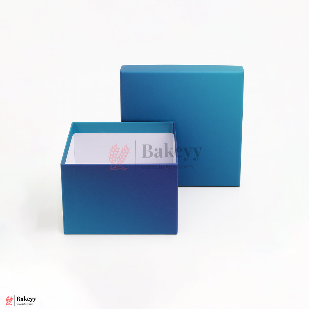 20x20x9 cm | Medium Premium Royal Blue Glitter Finish Rigid Hamper Box| Pack Of 1
