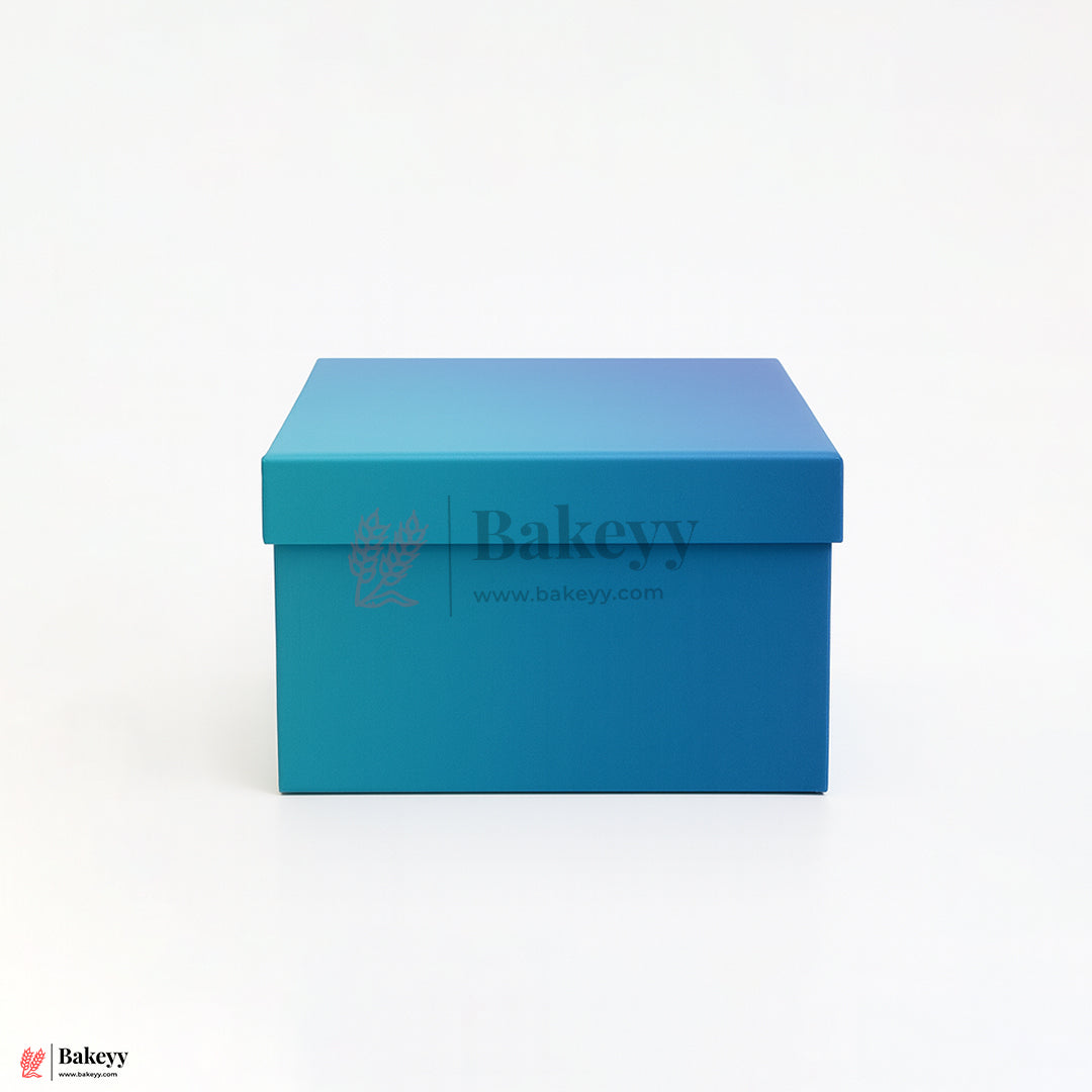 20x20x9 cm | Medium Premium Royal Blue Glitter Finish Rigid Hamper Box| Pack Of 1