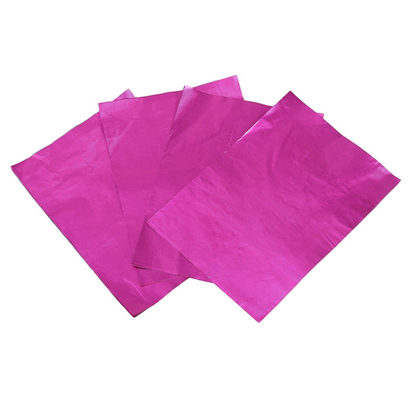 Magenta Colour Chocolate Wrapping Paper - Aluminium Embossed Foil | 7x10" Size | Pack of 200 - Bakeyy.com