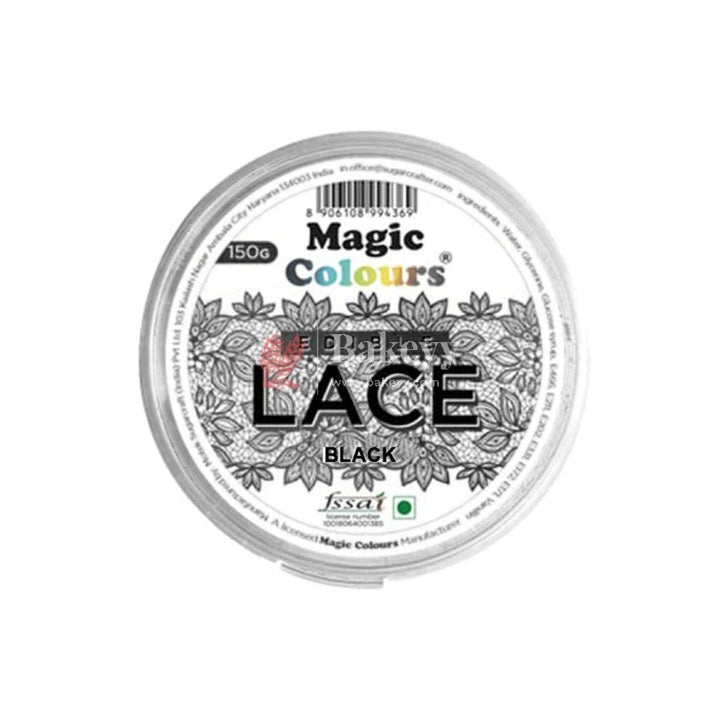 Magic Colors Edible Lace | Edible Lace Paste Colours | Black | 150g - Bakeyy.com