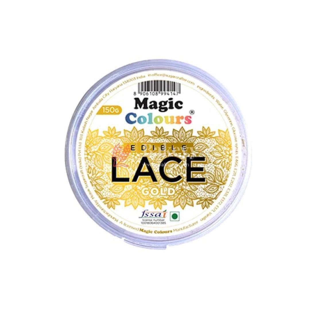 Magic Colors Edible Lace | Edible Lace Paste Colours | Gold | 150g - Bakeyy.com - India - Magic Colors Edible Lace | Edible Lace Paste Colours | Gold | 150g - Default Title
