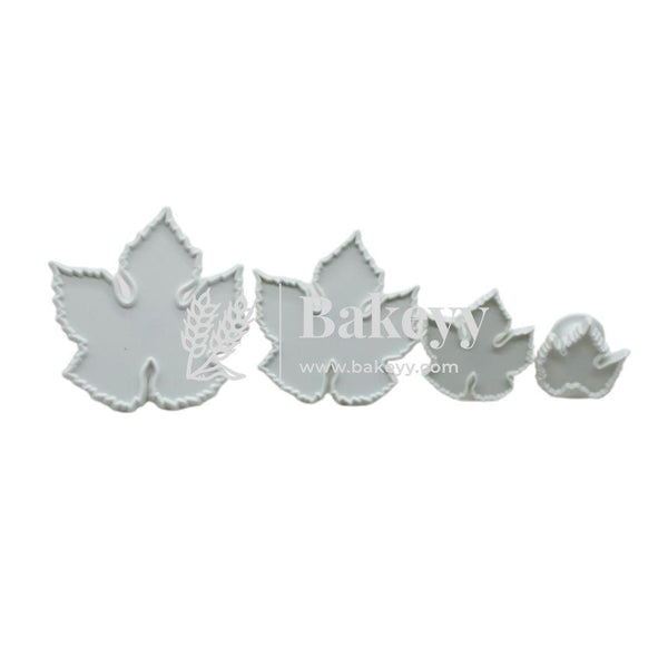 Maple Leaf Plunger Cutter | Fondant Cutter | 4 Pcs - Bakeyy.com