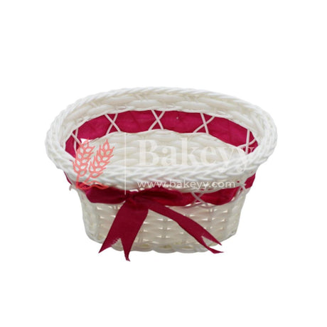 Maroon Color Imitated Idyllic Weaving Basket Storage | Home Decoration - Bakeyy.com - India - Maroon Color Imitated Idyllic Weaving Basket Storage | Home Decoration - Default Title