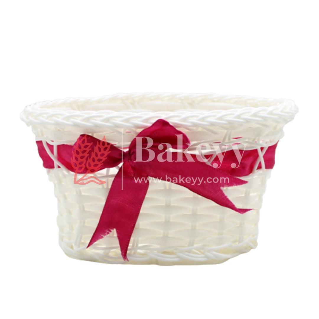 Maroon Color Imitated Idyllic Weaving Basket Storage | Home Decoration - Bakeyy.com - India - Maroon Color Imitated Idyllic Weaving Basket Storage | Home Decoration - Default Title