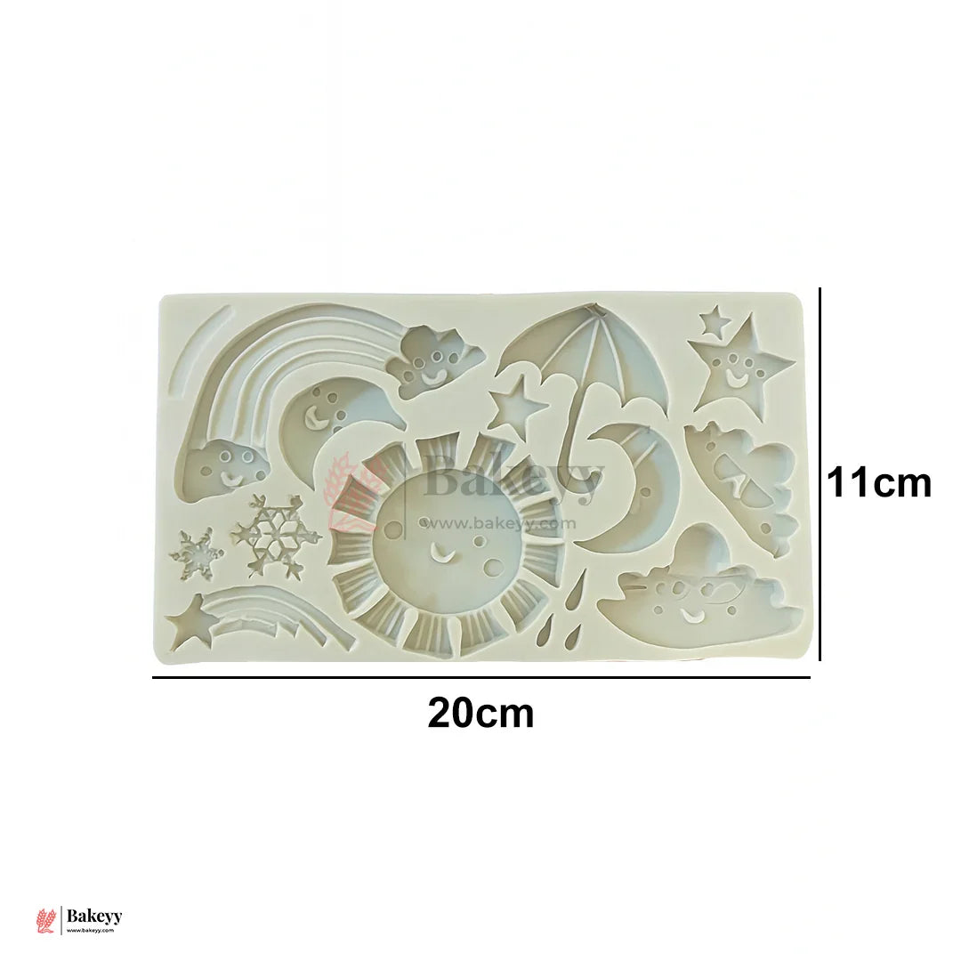 143 | Weather Theme Silicone Fondant  Mould |20x11 cm