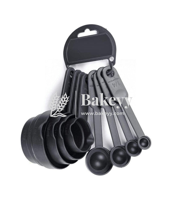 Measuring Cups and Spoons Set | 8 Pieces Set | Black - Bakeyy.com