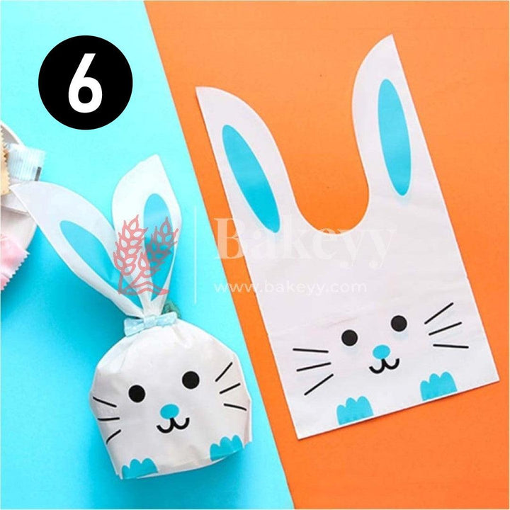 Medium Rabbit Ear Candy Gift Bags Cute Plastic Bunny Goodie Bags Candy Bags for Kids Bunny Party Favors | Medium | Pack of 50 - Bakeyy.com