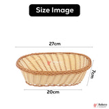 Oval Rustic Woven Storage & Serving Basket | Natural Finish | 1 Piece - Bakeyy.com - India - Oval Rustic Woven Storage & Serving Basket | Natural Finish | 1 Piece - Medium