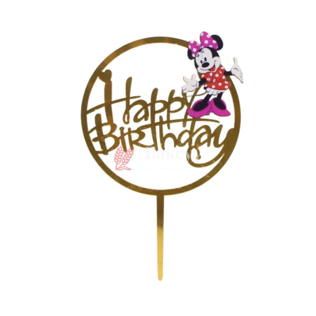 Mikey Mouse Happy Birthday Cake Topper - Bakeyy.com - India - Mikey Mouse Happy Birthday Cake Topper - Default Title