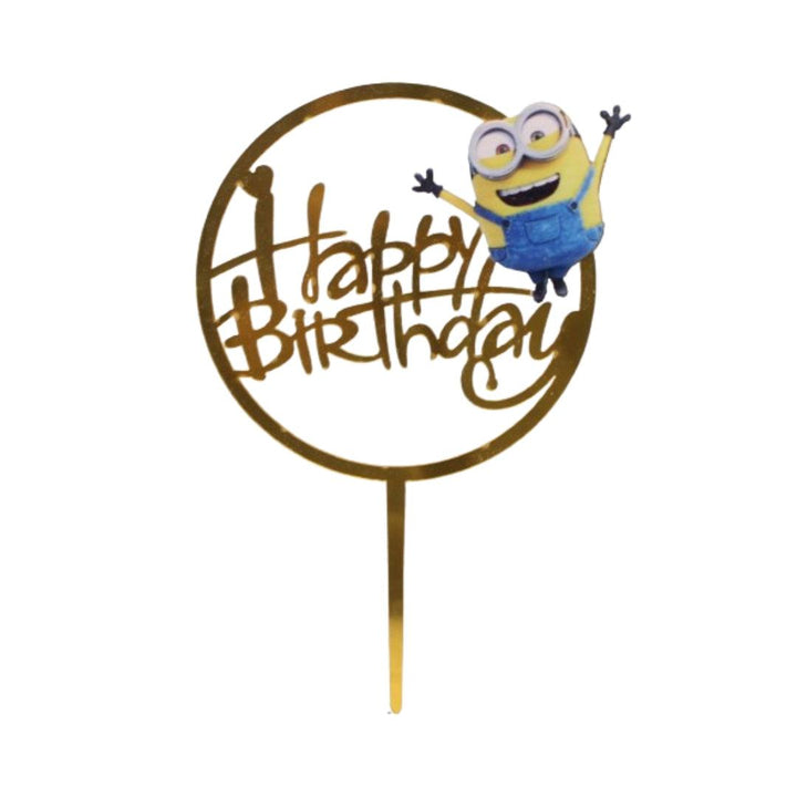 Minions Happy Birthday Cake Topper - Bakeyy.com