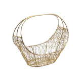 Nest Shaped Decorative Gold Metal Hamper Basket For Gifting - Bakeyy.com - India - Nest Shaped Decorative Gold Metal Hamper Basket For Gifting - Default Title