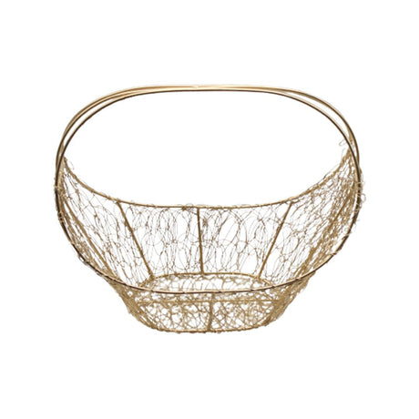 Nest Shaped Decorative Gold Metal Hamper Basket For Gifting - Bakeyy.com - India - Nest Shaped Decorative Gold Metal Hamper Basket For Gifting - Default Title