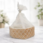 Hexagon Velvet Gift Box with Net | Diamond Pearl Embellished Base | Elegant Premium Hamper Box | Pack of 1 - Bakeyy.com - India - Hexagon Velvet Gift Box with Net | Diamond Pearl Embellished Base | Elegant Premium Hamper Box | Pack of 1 - Default Title 360.00