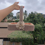 Luxury Fabric Gift Basket with Handle & Bow | Elegant Hamper Basket for Gifting & Décor | Pack of 1