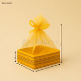 Yellow Net Hamper Basket & Ribbon Bow | Ideal for Wedding & Festive Hampers | Pack of 1