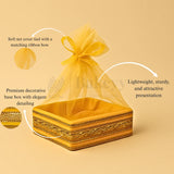 Yellow Net Hamper Basket & Ribbon Bow | Ideal for Wedding & Festive Hampers | Pack of 1
