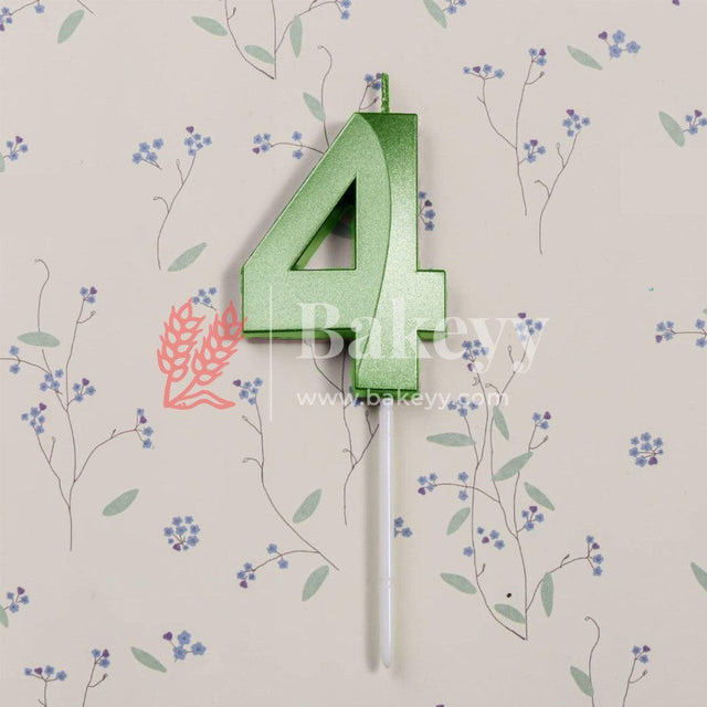 Number 4 Green 3D Candle | 1 pcs | For Birthday, Wedding Party & Cake Decoration - Bakeyy.com - India - Number 4 Green 3D Candle | 1 pcs | For Birthday, Wedding Party & Cake Decoration - Default Title