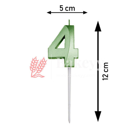 Number 4 Green 3D Candle | 1 pcs | For Birthday, Wedding Party & Cake Decoration - Bakeyy.com - India - Number 4 Green 3D Candle | 1 pcs | For Birthday, Wedding Party & Cake Decoration - Default Title